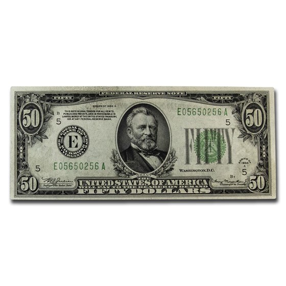 1934-A (E-Richmond) $50 FRN AU 1934-A (E-Richmond) $50 FRN AU